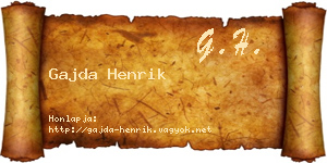 Gajda Henrik névjegykártya
